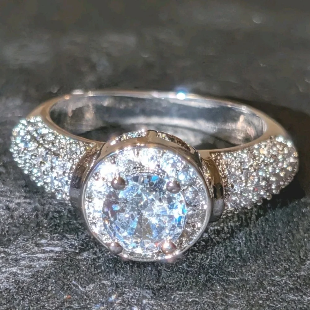 Stunning 3 Ct  Cushion Lab Created Diamond 925 Silver Ring For Men/Women Sz 7